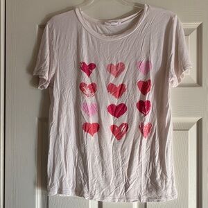 Heart Print Short Sleeve Tee